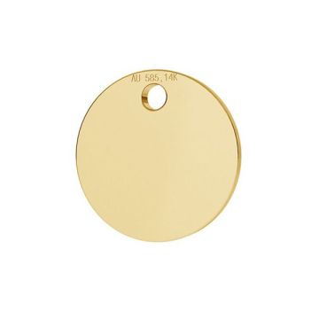 Round tag pendant gold 14K LKZ14K-50031 - 0,30 8 mm*Gold AU 585, 14K