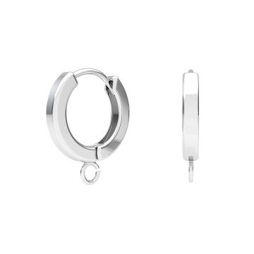 ODL-00684 BZO 4, Hoop leverback with loop, sterling silver 925