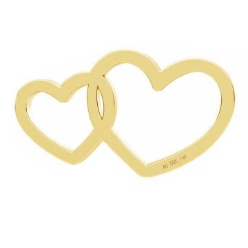 Double hearts pendant*gold AU 585*Gold AU 585, 14K