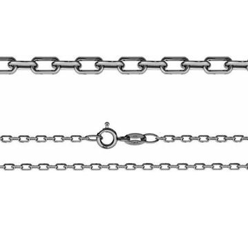 Anchor chain, diamond cut*sterling silver 925*OX - Black Oxidized