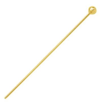 Spilli con sfera 3mm*argento sterlina 925*18K - Placcato oro giallo chiaro - 0,4 µm