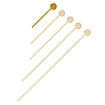 Spilli con sfera 4mm*argento sterlina 925*24K - Placcato oro - 0,4 µm