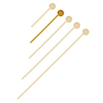 Spilli con sfera 4mm*argento sterlina 925*18K - Placcato oro giallo chiaro - 0,4 µm