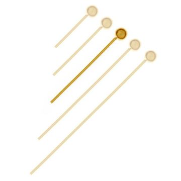 Spilli con sfera 4mm*argento sterlina 925*18K - Placcato oro giallo chiaro - 0,4 µm