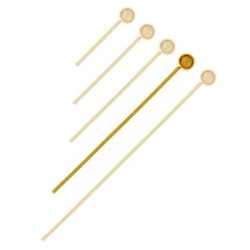 Spilli con sfera 4mm*argento sterlina 925*18K - Placcato oro giallo chiaro - 0,4 µm