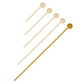 Spilli con sfera 4mm*argento sterlina 925*24K - Placcato oro - 0,4 µm