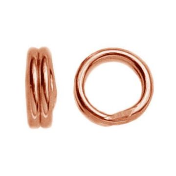 Argollas dobles*plata de ley 925*18K - Chapado en Oro Rosa - 0,4 µm