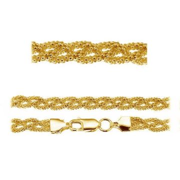 Bracciale Coreana catena*argento sterlina 925*18K - Placcato oro giallo chiaro - 0,4 µm