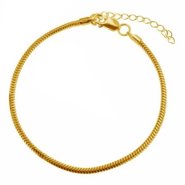 Bracciale, base perline*argento sterlina 925*18K - Placcato oro giallo chiaro - 0,4 µm