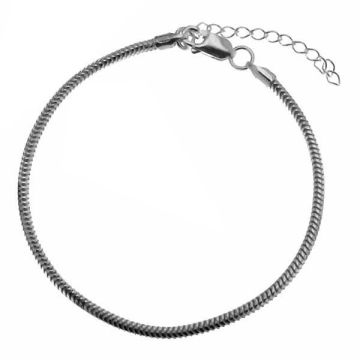 Bracciale, base perline*argento sterlina 925*RH - Rodiato bianco