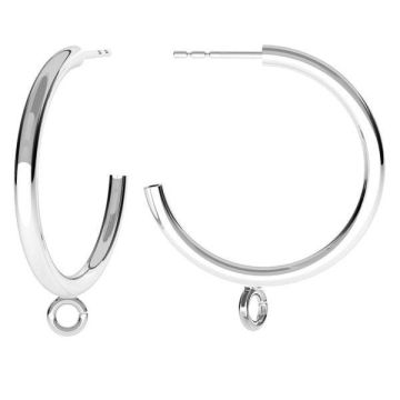 Semicircular earrings, sterling silver 925, KL-240 KP 27x31 mm