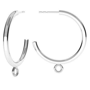 Semicircular earrings, sterling silver 925, KL-240 KW 27x31 mm