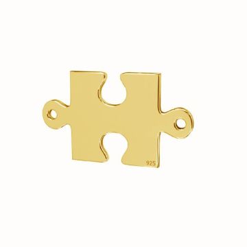 Závesný konektor - puzzle*strieborný AG 925*pokrytý 24K zlatom (žltý) - 0,4 µm