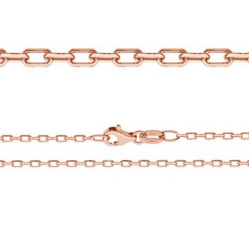 Bracciale ancora, taglio diamante*argento sterling 925*18K - Placcato oro rosa - 0,4 µm