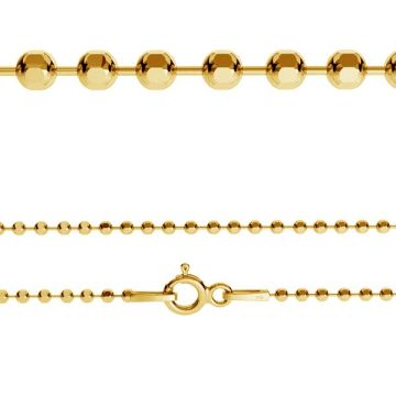 Bracciale a pallina*argento sterlina 925*18K - Placcato oro giallo chiaro - 0,4 µm