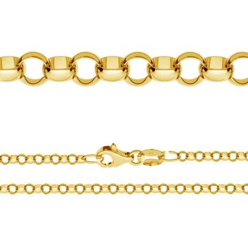 Bracciale Rolo catena*argento sterlina 925*24K - Placcato Oro - 0,4 µm