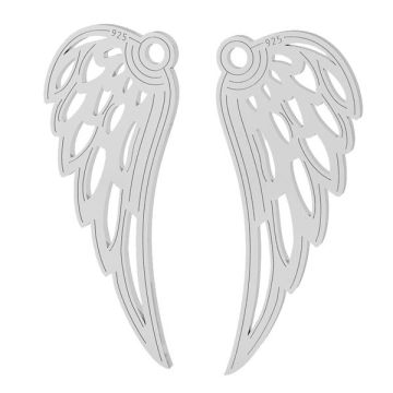 Wing pendant, sterling silver, LKM-2005 - 0,50 10,1x25,4 mm