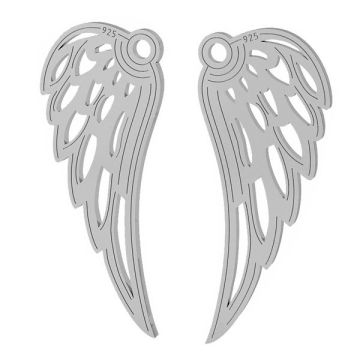 Wing pendant, sterling silver, LKM-2005 - 0,50 10,1x25,4 mm*PT - Platinum Plated