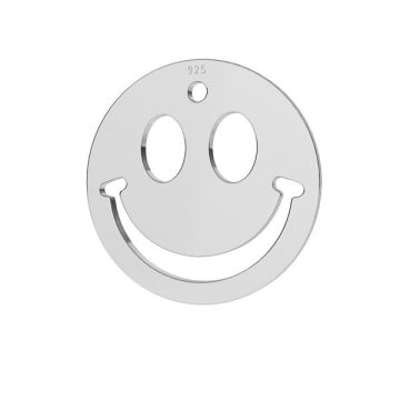 Smile emotikon pendant tag, sterling silver, LKM-2025 - 0,80 15x15 mm