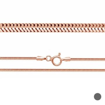 Bracciale serpente flessibile catena*argento sterlina 925*18K - Placcato oro rosa - 0,4 µm