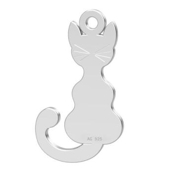 Cat pendant, sterling silver, LKM-2033 - 0,80 9,5x17 mm