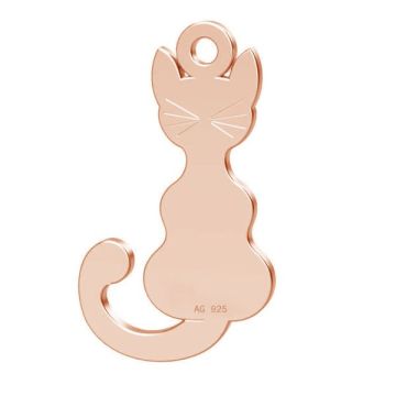 Cat pendant, sterling silver, LKM-2033 - 0,80 9,5x17 mm*18K - Rose Gold Plated - 0,4 µm