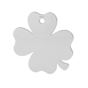 Clover pendant tag, sterling silver, LKM-2024 - 0,50 18x18 mm