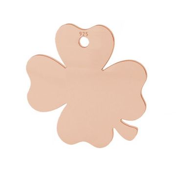 Clover pendant tag, sterling silver, LKM-2024 - 0,50 18x18 mm*18K - Rose Gold Plated - 0,4 µm