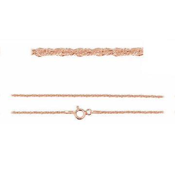 Bracciale ritorto catena coda di volpe*argento sterlina 925*18K - Placcato oro rosa - 0,4 µm