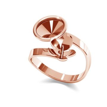 Ring Swarovski and pearl base*sterling silver 925*18K - Rose Gold Plated - 0,4 µm