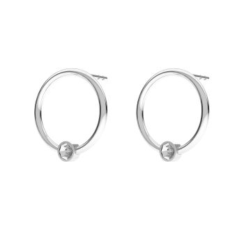 Round earrings, crystals base*sterling silver 925