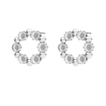 Round earrings, swarovski base*sterling silver 925