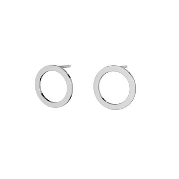 Round earrings, sterling silver 925, LK-2573 KLS - 0,50 13 mm