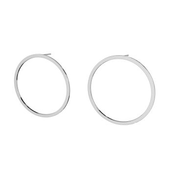 Round earrings, sterling silver 925, LK-2575 KLS - 0,50 35 mm