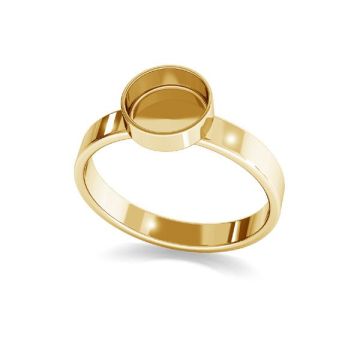 Round ring for resin, sterling silver 925, RING FMG-R 2,1x8 mm S (10,11,12)*18K - Light Yellow Gold Plated - 0,4 µm