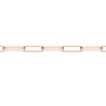 Catena graffetta sfusa, argento sterling 925*18K - placcato oro rosa - 0,4 µm