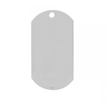 Dog tag pendant with engraving, silver 925, G-LKM-2570 - 0,50 17x32 mm*RH - White Rhodium Plated