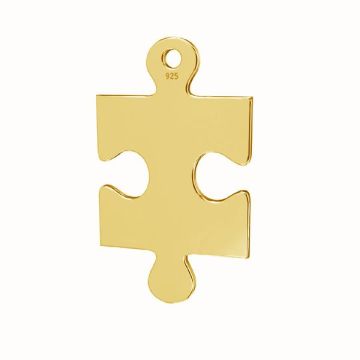 Pendant with engraving - puzzle*sterling silver 925*18K - Light Yellow Gold Plated - 0,4 µm