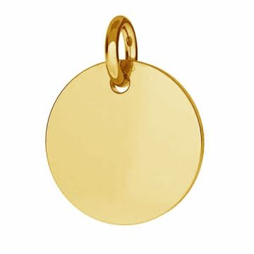 Round pendant tag 22 mm with jumpring, sterling silver, J-LKM-2001 - 0,40 22x22 mm*24K - Gold Plated - 0,4 µm