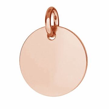 Round pendant tag 22 mm with jumpring, sterling silver, J-LKM-2001 - 0,40 22x22 mm*18K - Rose Gold Plated - 0,4 µm