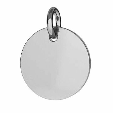 Round pendant tag 22 mm with jumpring, sterling silver, J-LKM-2001 - 0,40 22x22 mm*PT - Platinum Plated