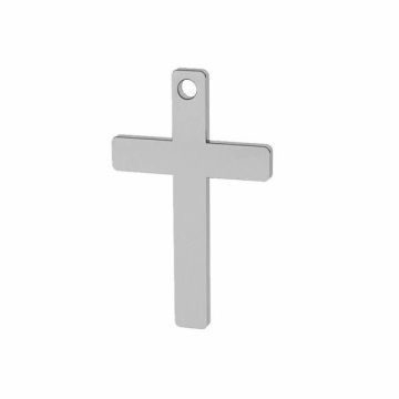 Cross pendant, sterling silver, LKM-2629 - 0,40 9,7x16,7 mm*RH - White Rhodium Plated