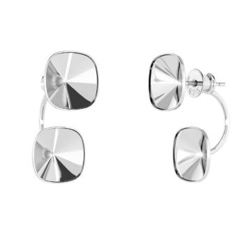 Ear back earrings Swarovski crystal base*sterling silver 925