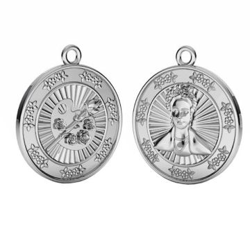 Coin pendant - Frida Khalo*sterling silver 925*PT - Platinum Plated