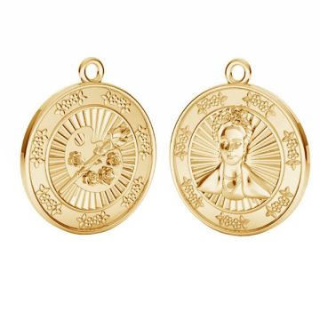 Coin pendant - Frida Khalo*sterling silver 925*18K - Light Yellow Gold Plated - 0,4 µm