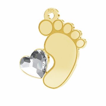 Baby foot pendant Gavbari heart*sterling silver 925*24K - Gold Plated - 0,4 µm