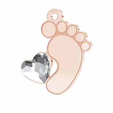 Baby foot pendant Gavbari heart*sterling silver 925*18K - Rose Gold Plated - 0,4 µm