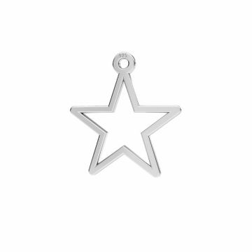 Star pendant*sterling silver*RH - White Rhodium Plated