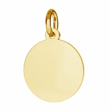 Round pendant tag with open jumpring*sterling silver 925*24K - Gold Plated - 0,4 µm