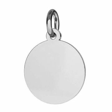 Round pendant tag with open jumpring*sterling silver 925*PT - Platinum Plated